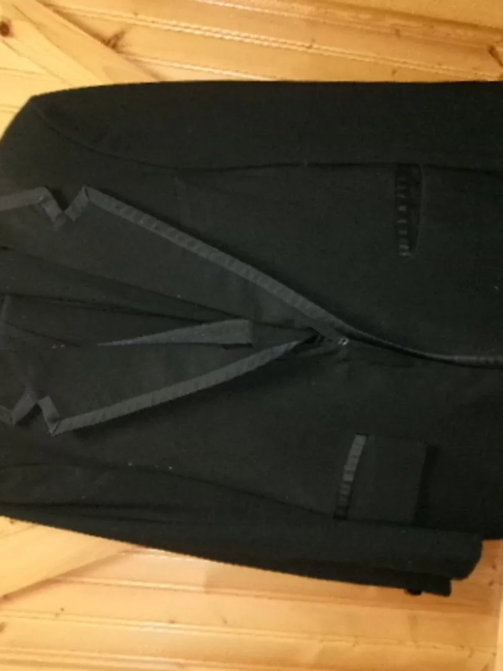 Vtg 44 S 60ss70s 3 piece Tuxedo black one button satin trim - Picture 9 of 9